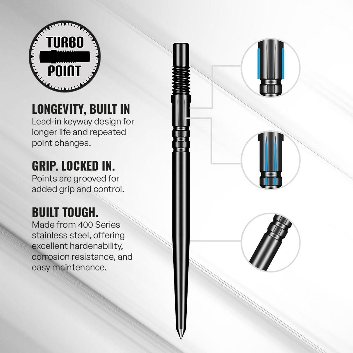 Shot Turbo Dart Points - Steel Tip - Michael Smith