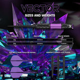 Mission Vector Darts - Steel Tip - 95% Tungsten - Black PVD & Purple Electro