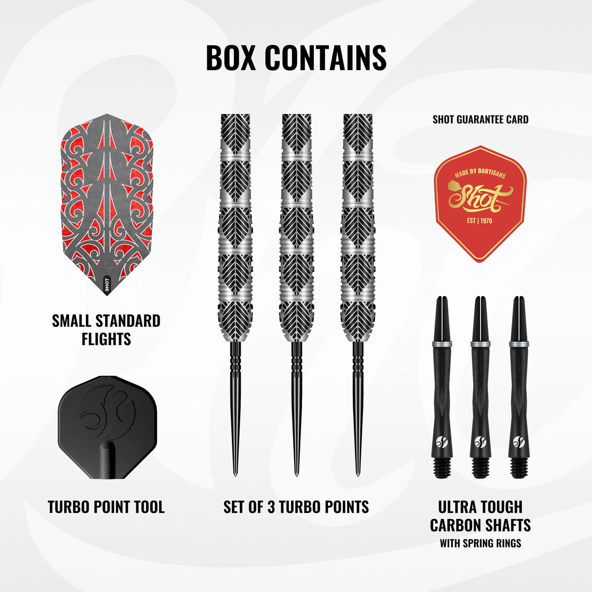 Shot Warrior TP Darts - Steel Tip - 90% Tungsten - Awe