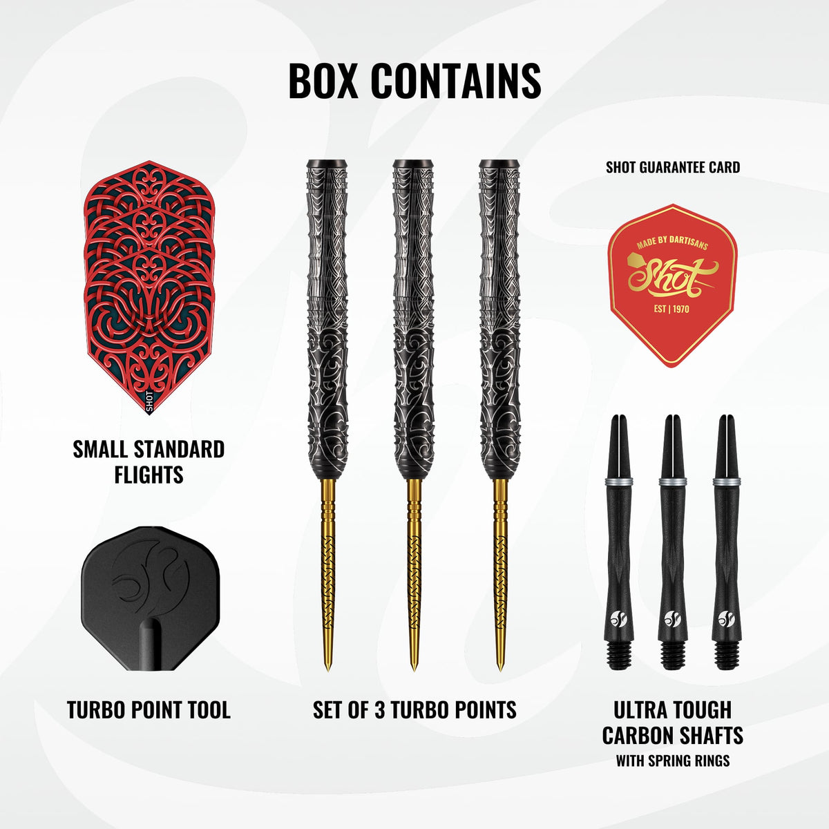 Shot Warrior TP Darts - Steel Tip - 90% Tungsten - Kapene