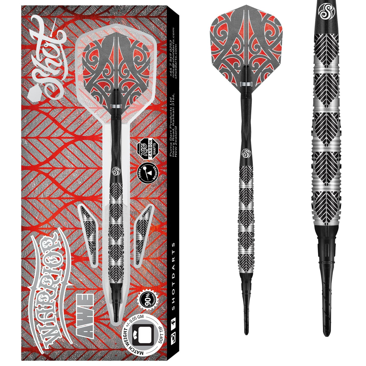 Shot Warrior Darts - Soft Tip - 90% Tungsten - Awe