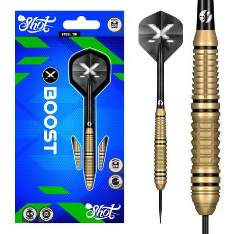 Shot X-Boost Darts - Steel Tip - Brass