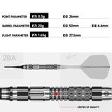 Caliburn Players Darts - Soft Tip - 90% Tungsten - XT 20g