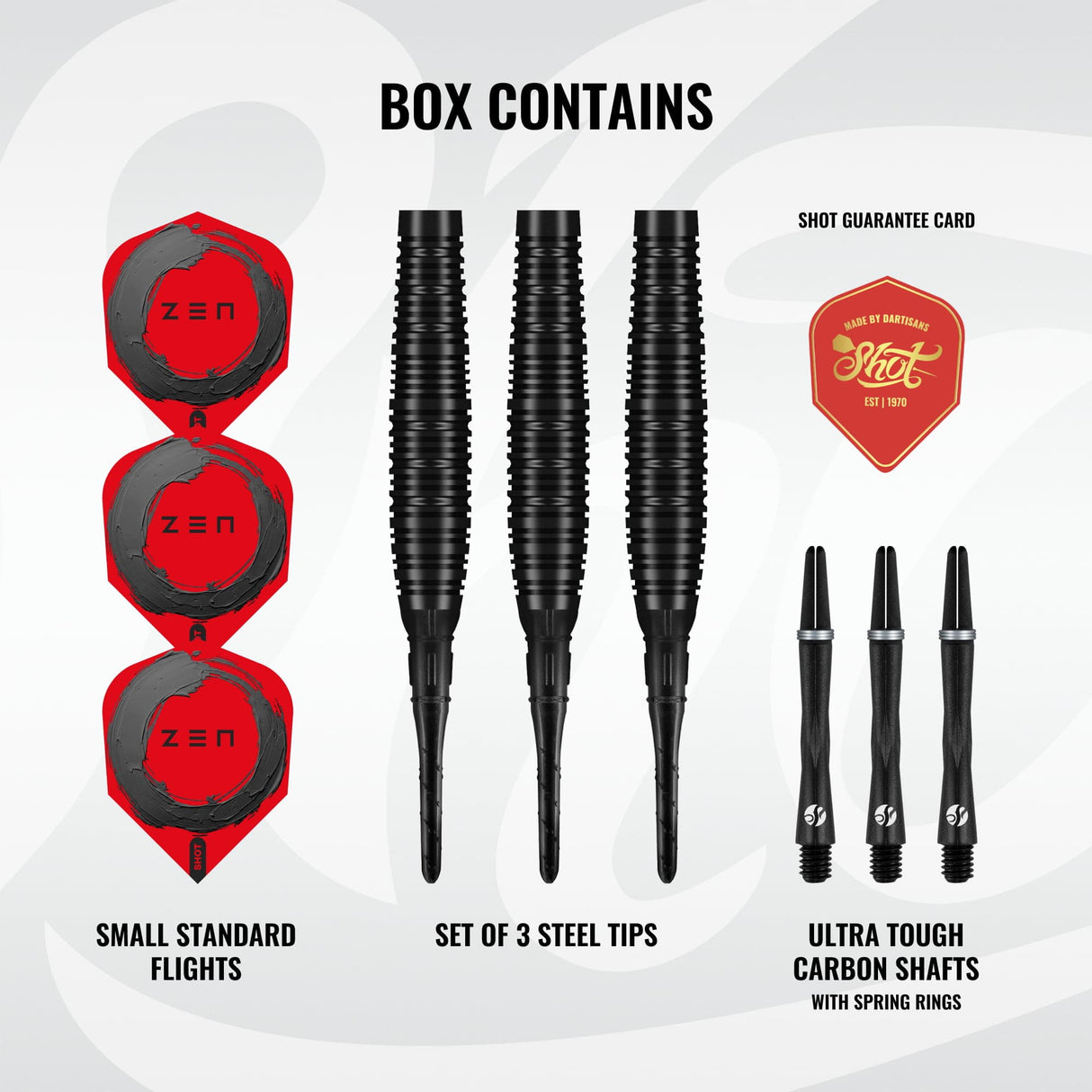 Shot Zen Darts - Soft Tip - 90% Tungsten - Bomber 20g