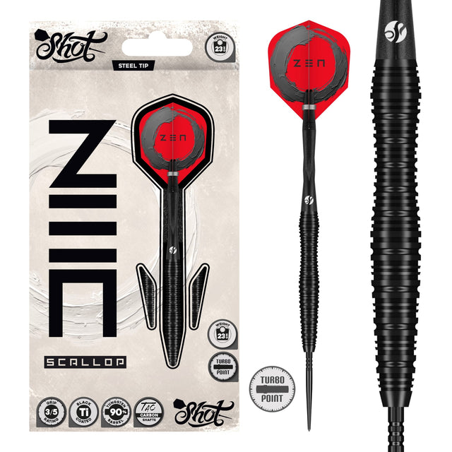Shot Zen Darts - Steel Tip - 90% Tungsten - Scallop