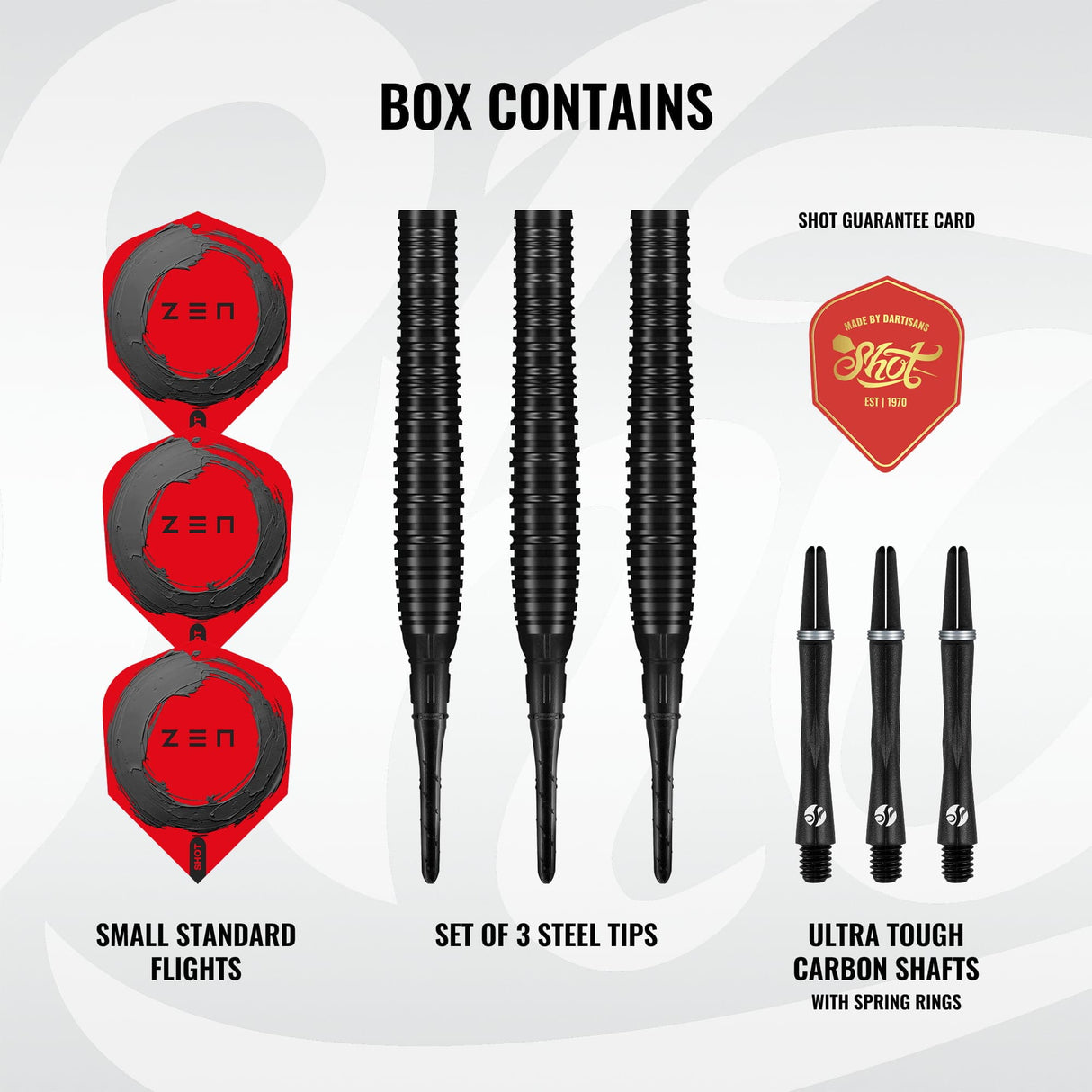 Shot Zen Darts - Soft Tip - 90% Tungsten - Torpedo 20g