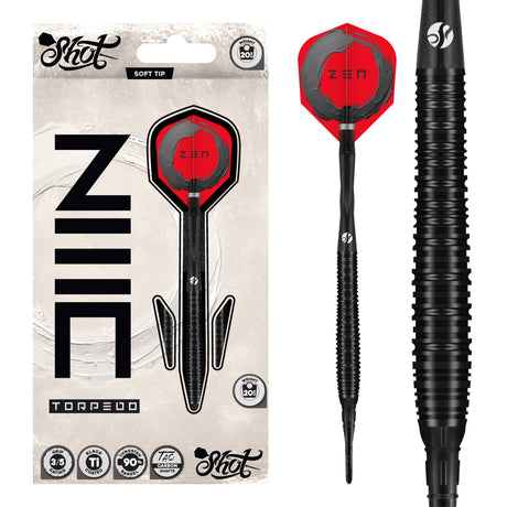 Shot Zen Darts - Soft Tip - 90% Tungsten - Torpedo 20g