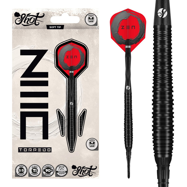 Shot Zen Darts - Soft Tip - 90% Tungsten - Torpedo 20g