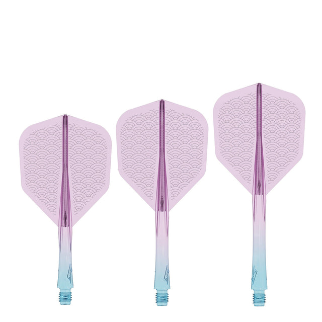 Caliburn SUP Flights - Moulded Shaft and Flight -  Standard No6 - Waves - Blue & Purple