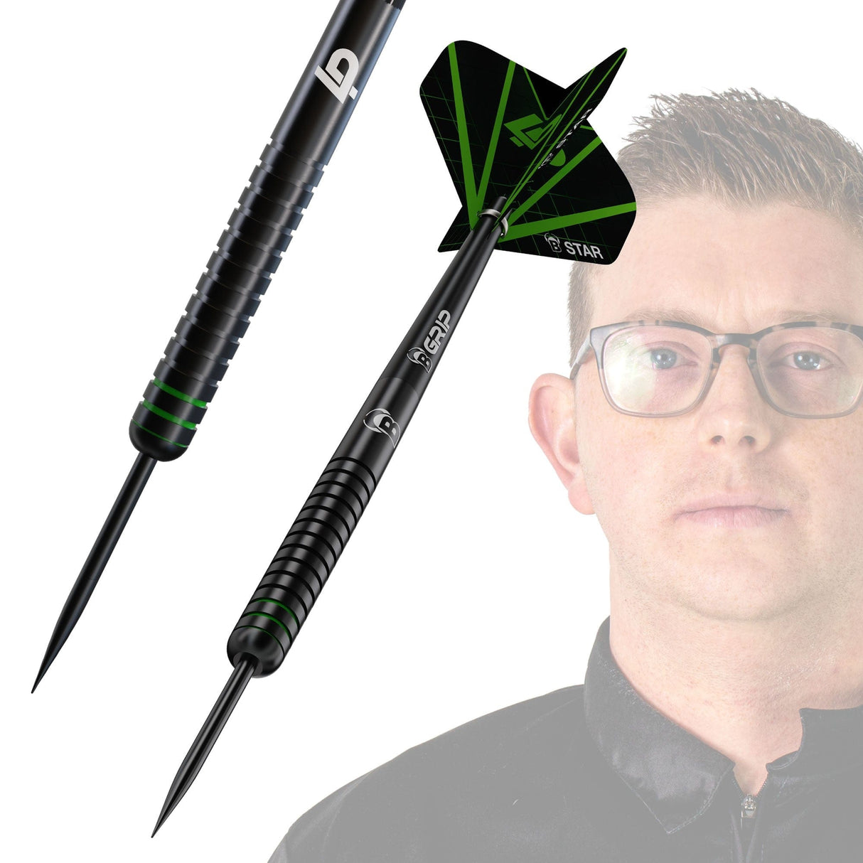 BULL'S Luc Peters Darts - Steel Tip - 90% Tungsten - Black Titanium 22g