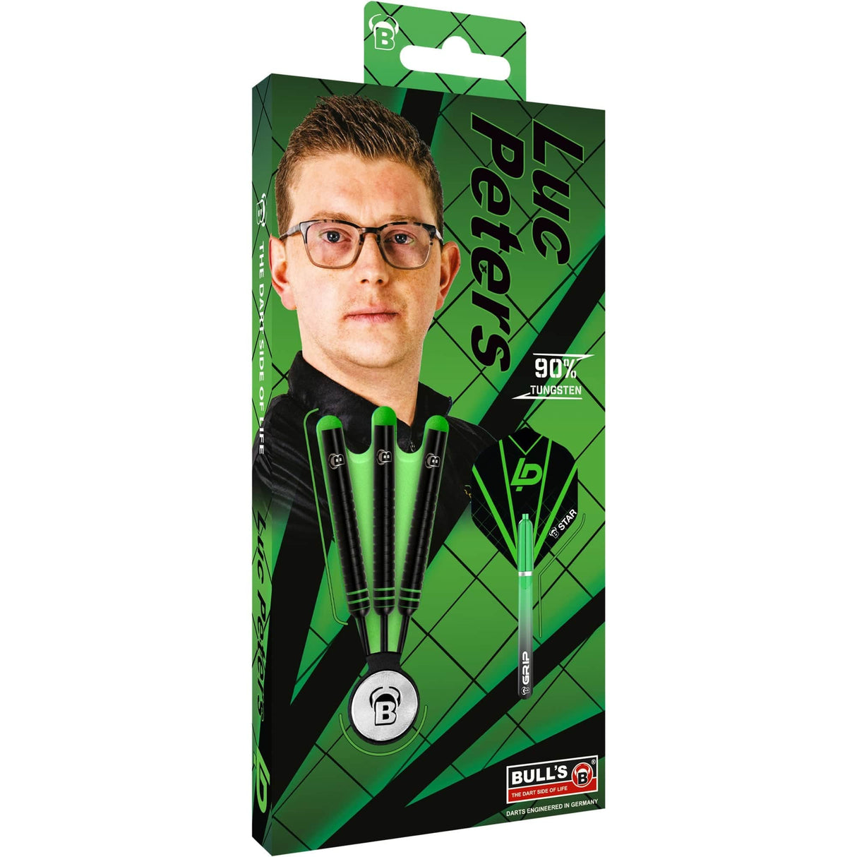 BULL'S Luc Peters Darts - Steel Tip - 90% Tungsten - Black Titanium 22g