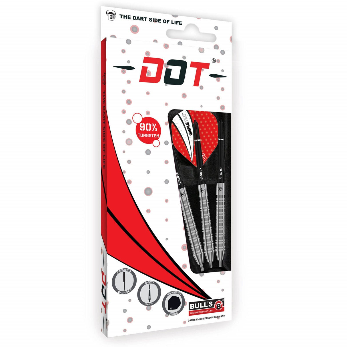 BULL'S Dot D3 Darts - Steel Tip - 90% Tungsten - Twin Ring