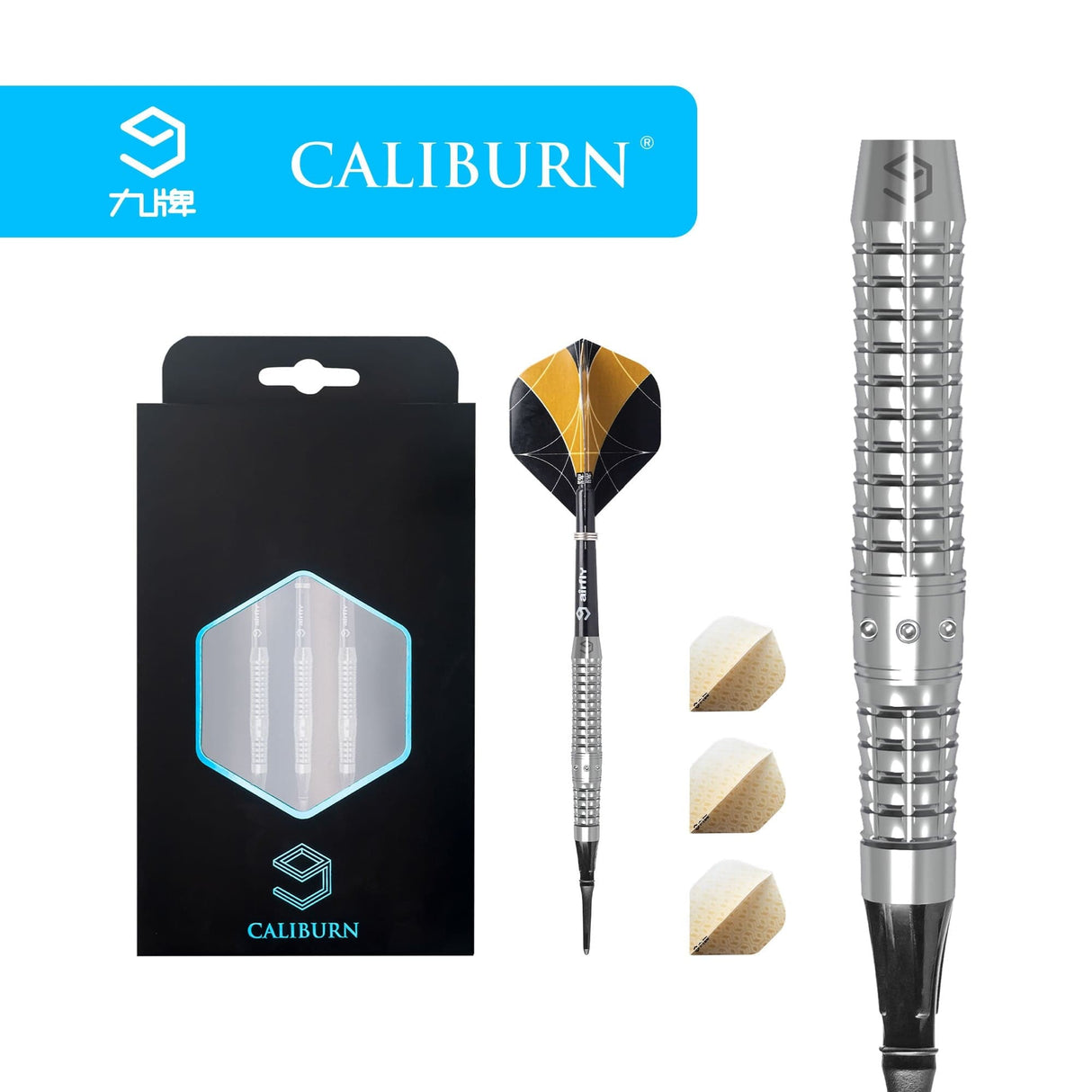 *Caliburn The Key Darts - Soft Tip - 90% - K3 - Natural 20g
