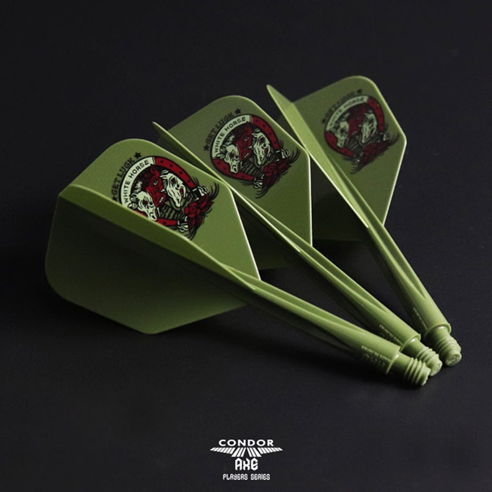 *Condor AXE Dart Flights - Get Luck - Horseshoe - Small - Olive Green