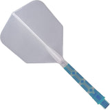 Cuesoul Rost T19 Integrated Dart Shaft and Flights - Big Wing - Sky Blue with Clear Flight