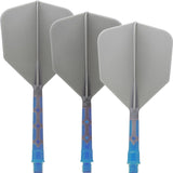 *Cuesoul Rost T19 Integrated Dart Shaft and Flights - Big Wing - Sky Blue with Grey Flight