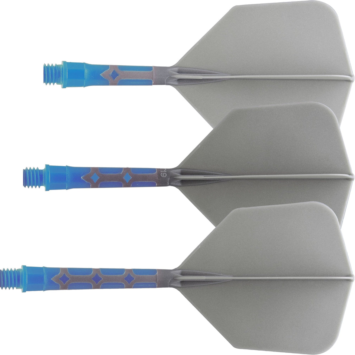 *Cuesoul Rost T19 Integrated Dart Shaft and Flights - Big Wing - Sky Blue with Grey Flight