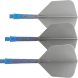 *Cuesoul Rost T19 Integrated Dart Shaft and Flights - Big Wing - Sky Blue with Grey Flight