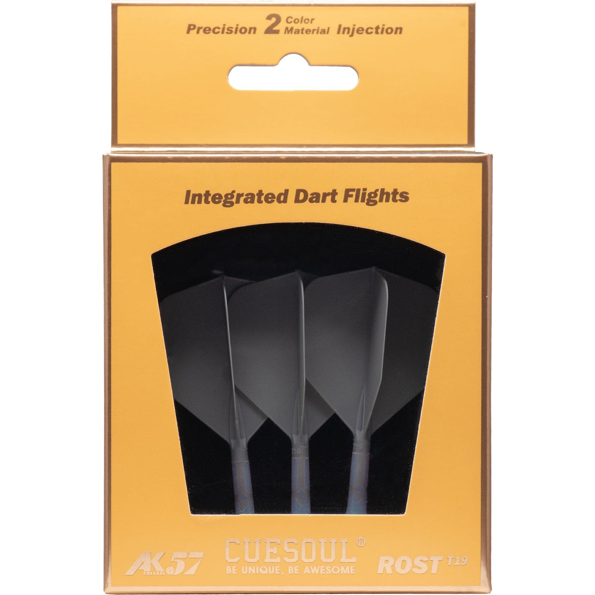 *Cuesoul Rost T19 Integrated Dart Shaft and Flights - Big Wing - Sky Blue with Grey Flight