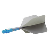 *Cuesoul Rost T19 Integrated Dart Shaft and Flights - Big Wing - Sky Blue with Grey Flight