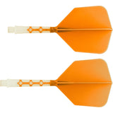 *Cuesoul Rost T19 Integrated Dart Shaft and Flights - Big Wing - White with Orange Flight