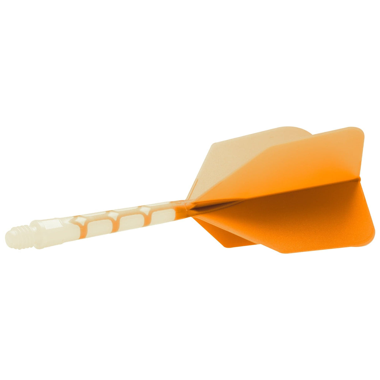 *Cuesoul Rost T19 Integrated Dart Shaft and Flights - Big Wing - White with Orange Flight