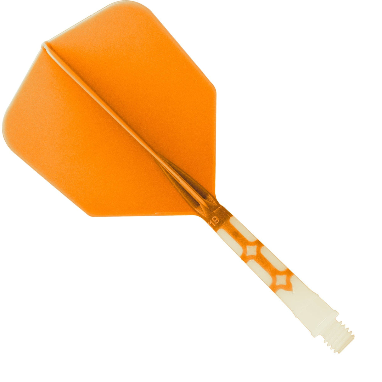 *Cuesoul Rost T19 Integrated Dart Shaft and Flights - Big Wing - White with Orange Flight Medium