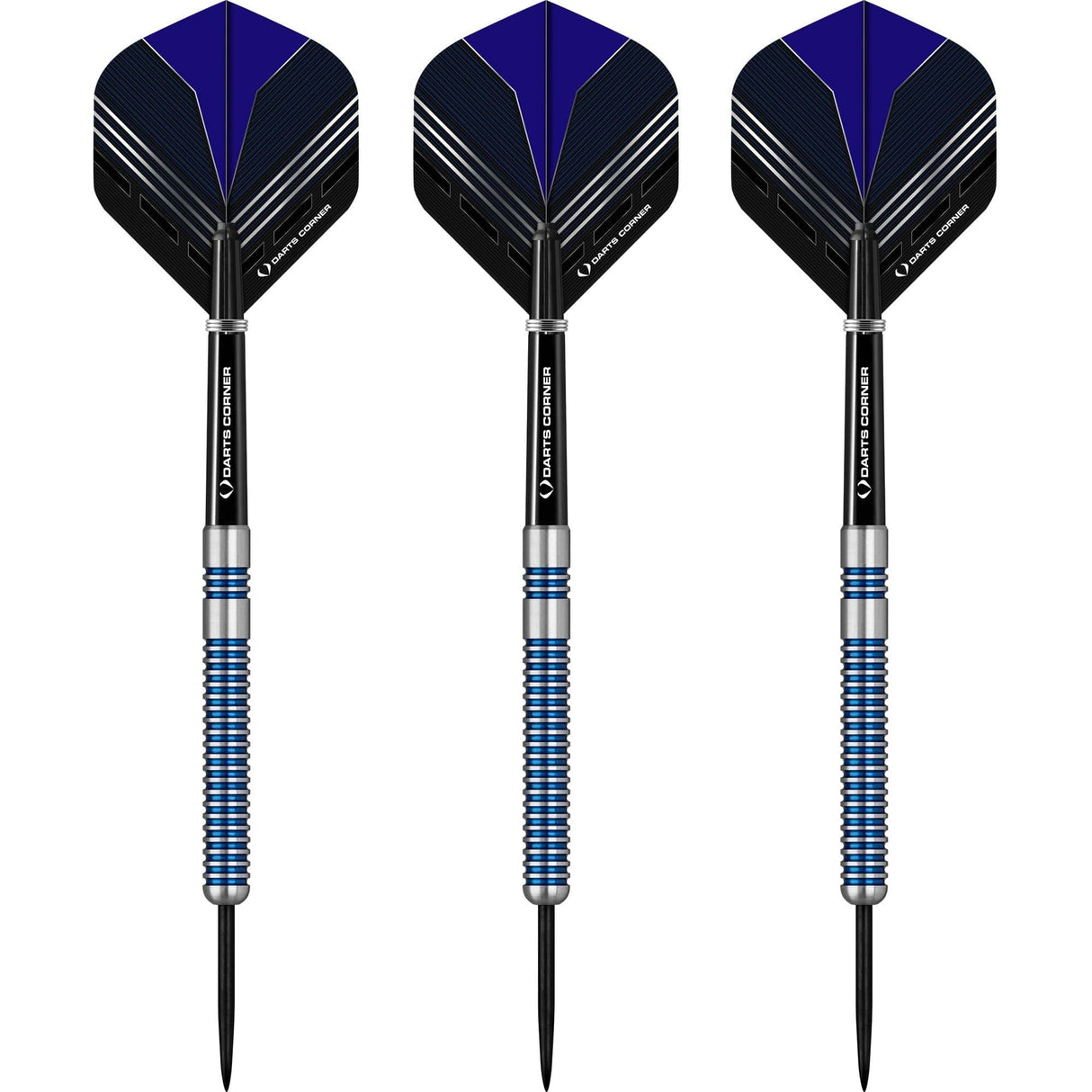 *Darts Corner Blue Menace Darts - Steel Tip Tungsten - Blue Rings 22g