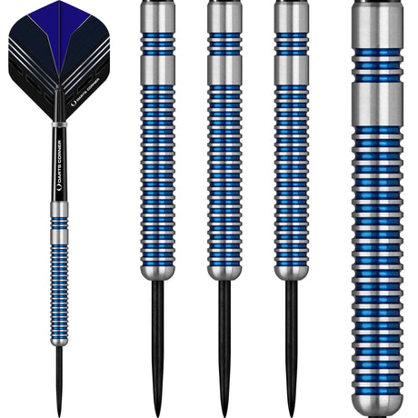 *Darts Corner Blue Menace Darts - Steel Tip Tungsten - Blue Rings 22g