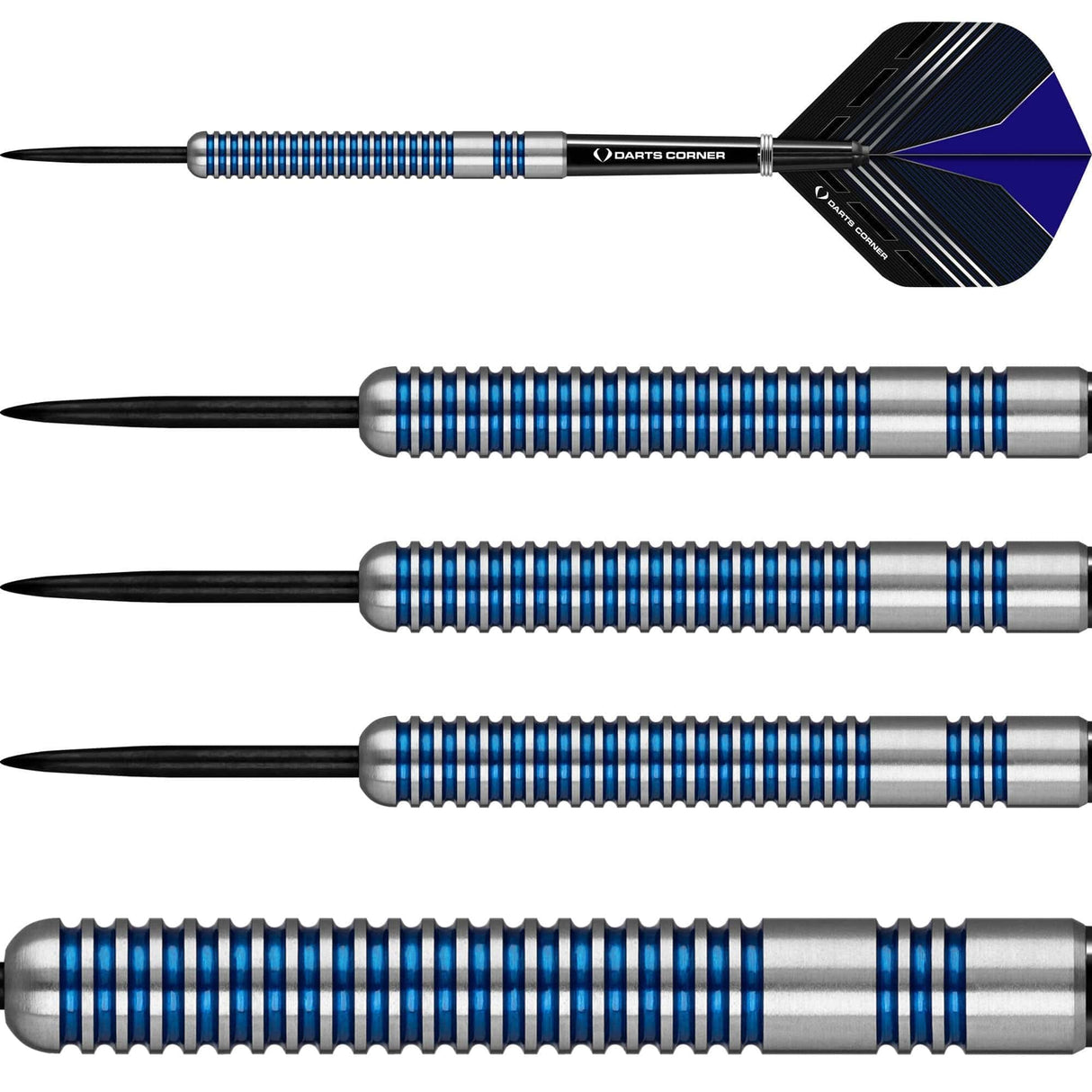*Darts Corner Blue Menace Darts - Steel Tip Tungsten - Blue Rings 22g
