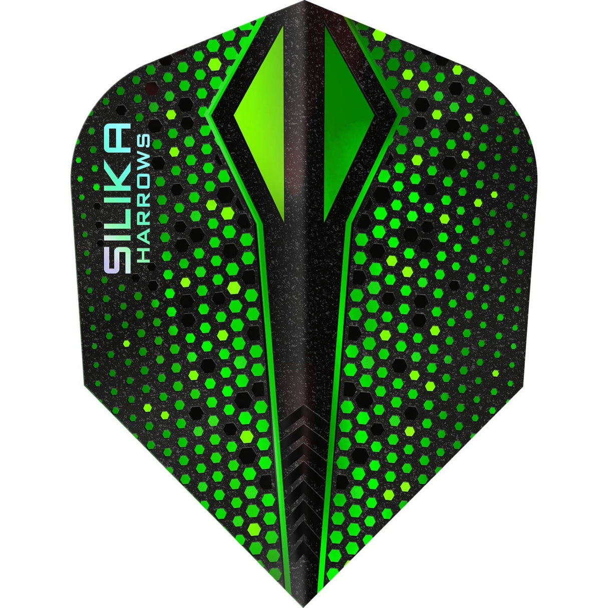 Harrows Silika Dart Flights - Tough Crystaline Coated - Std - No6 - Colourshift-X Green