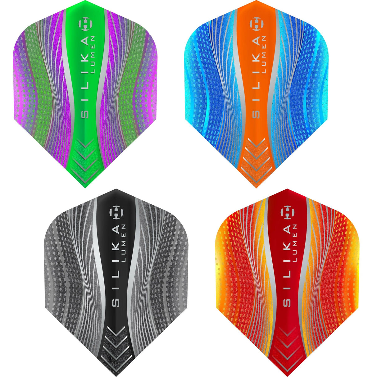 Harrows Silika Dart Flights - Tough Crystaline Coated - Std - No6 - Lumen Mix
