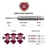 Heart of Midlothian FC - Official Licensed - Hearts - Steel Tip Darts - Brass - 22g 22g