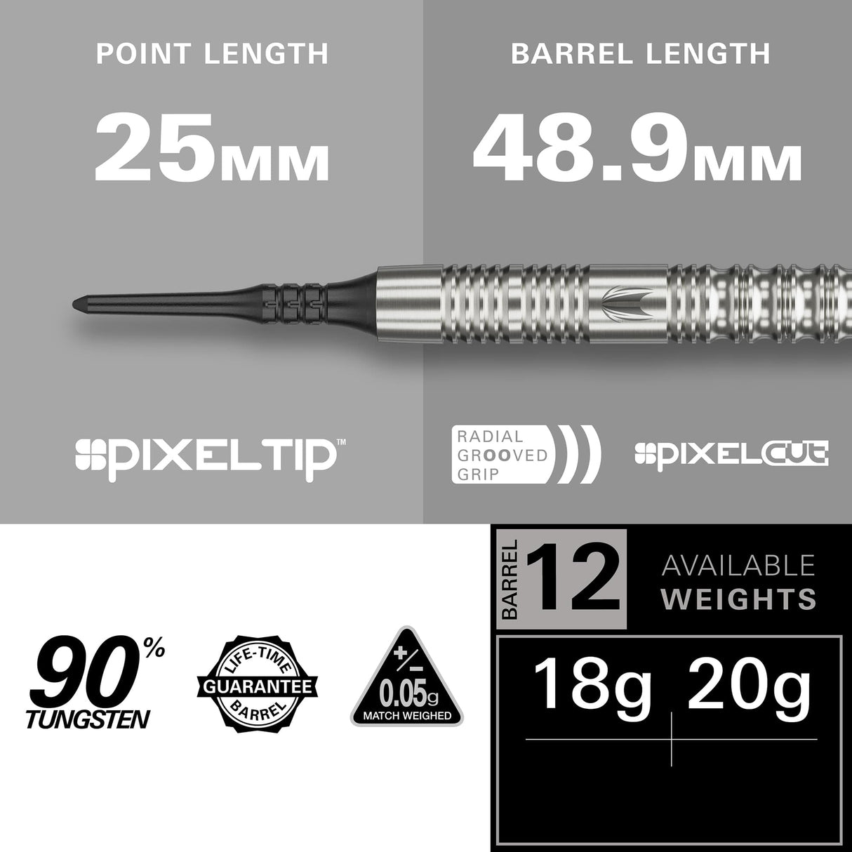 Target Hydro Darts - Soft Tip - 90% Tungsten - 12