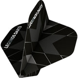 Legend Darts - Pro Series - Dart Flights - 100 Micron - Std - No2 - Black and Grey