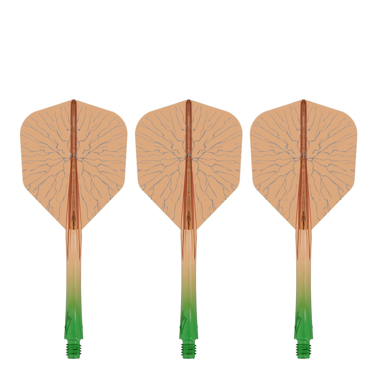 Caliburn SUP Flights - Moulded Shaft and Flight -  Standard No6 - Crack - Green & Orange