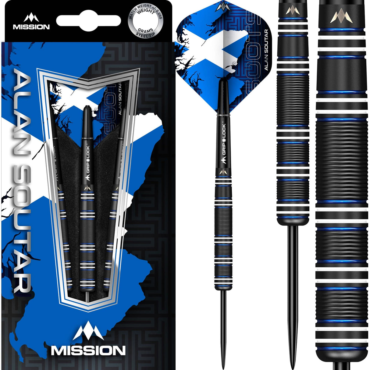 Mission Alan Soutar Darts - Steel Tip - 90% - Soots - Black Titanium 24g