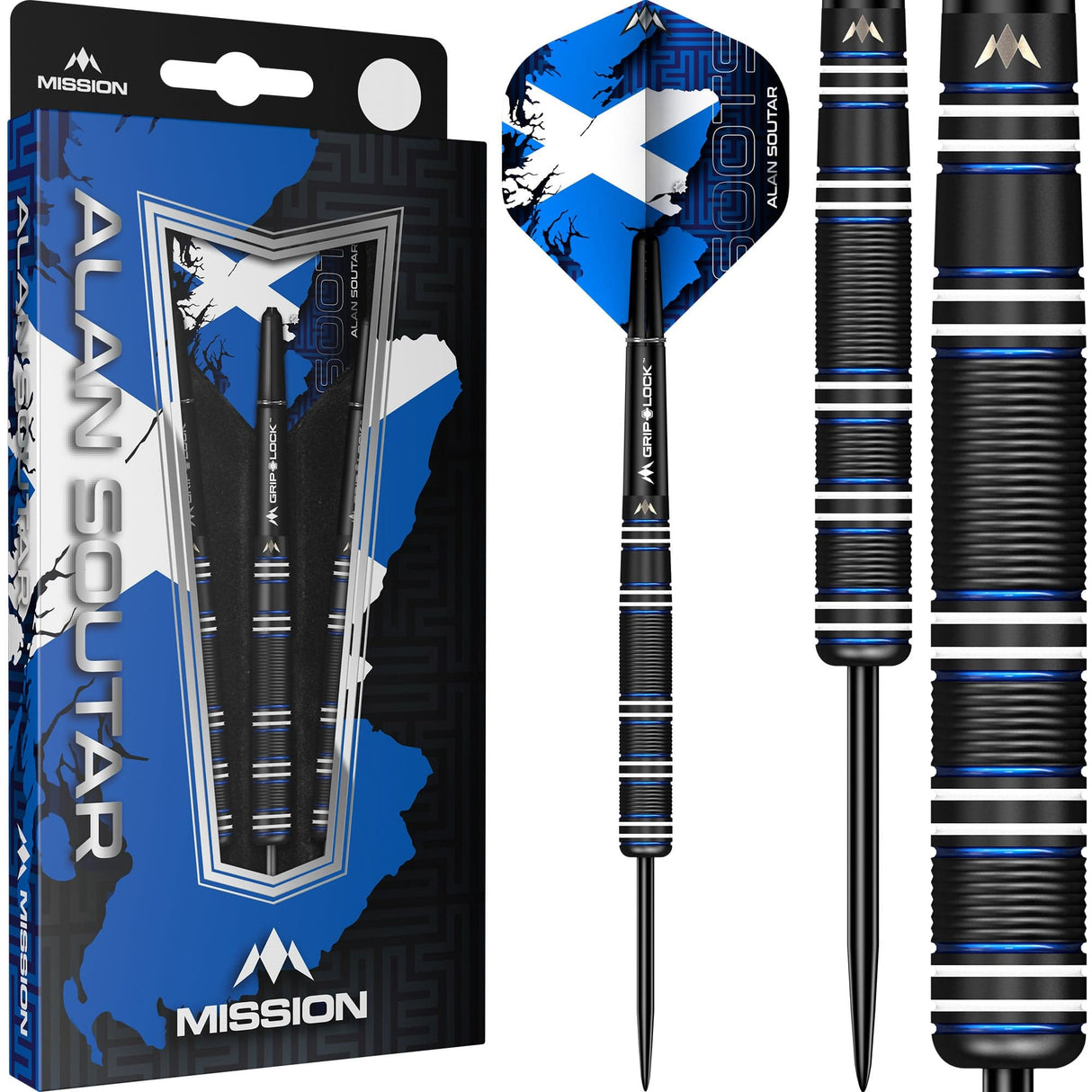 Mission Alan Soutar Darts - Steel Tip - 90% - Soots - Black Titanium 24g