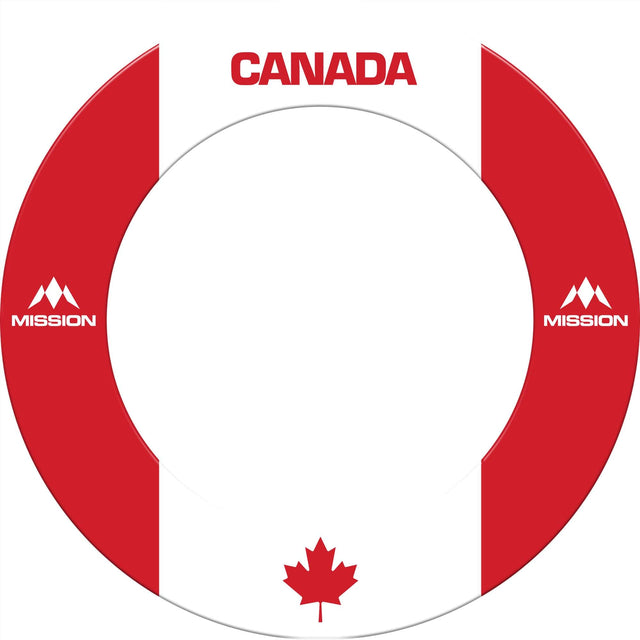Mission Dartboard Surround - Canada Design - Flag Colours - Maple Leaf