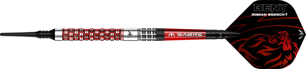 *Mission Roman Benecky Darts - Soft Tip - Black & Red - 18g 18g
