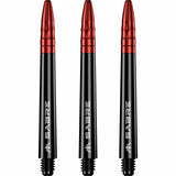 Mission Sabre Shafts - Polycarbonate Dart Stems - Black - Red Top Medium