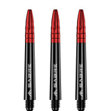 Mission Sabre Shafts - Polycarbonate Dart Stems - Black - Red Top Tweenie Plus