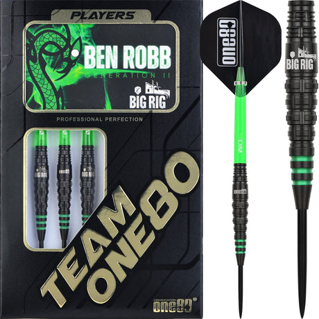 One80 Ben Robb V2 Darts - Steel Tip - Big Rig - Black 21g