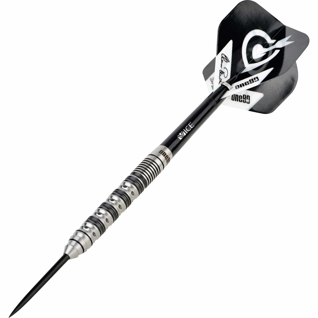 *One80 Elmar Paulke Darts - Steel Tip - V2 - Black & Silver