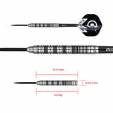 *One80 Elmar Paulke Darts - Steel Tip - V2 - Black & Silver