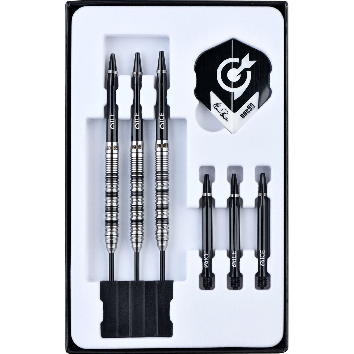 *One80 Elmar Paulke Darts - Steel Tip - V2 - Black & Silver