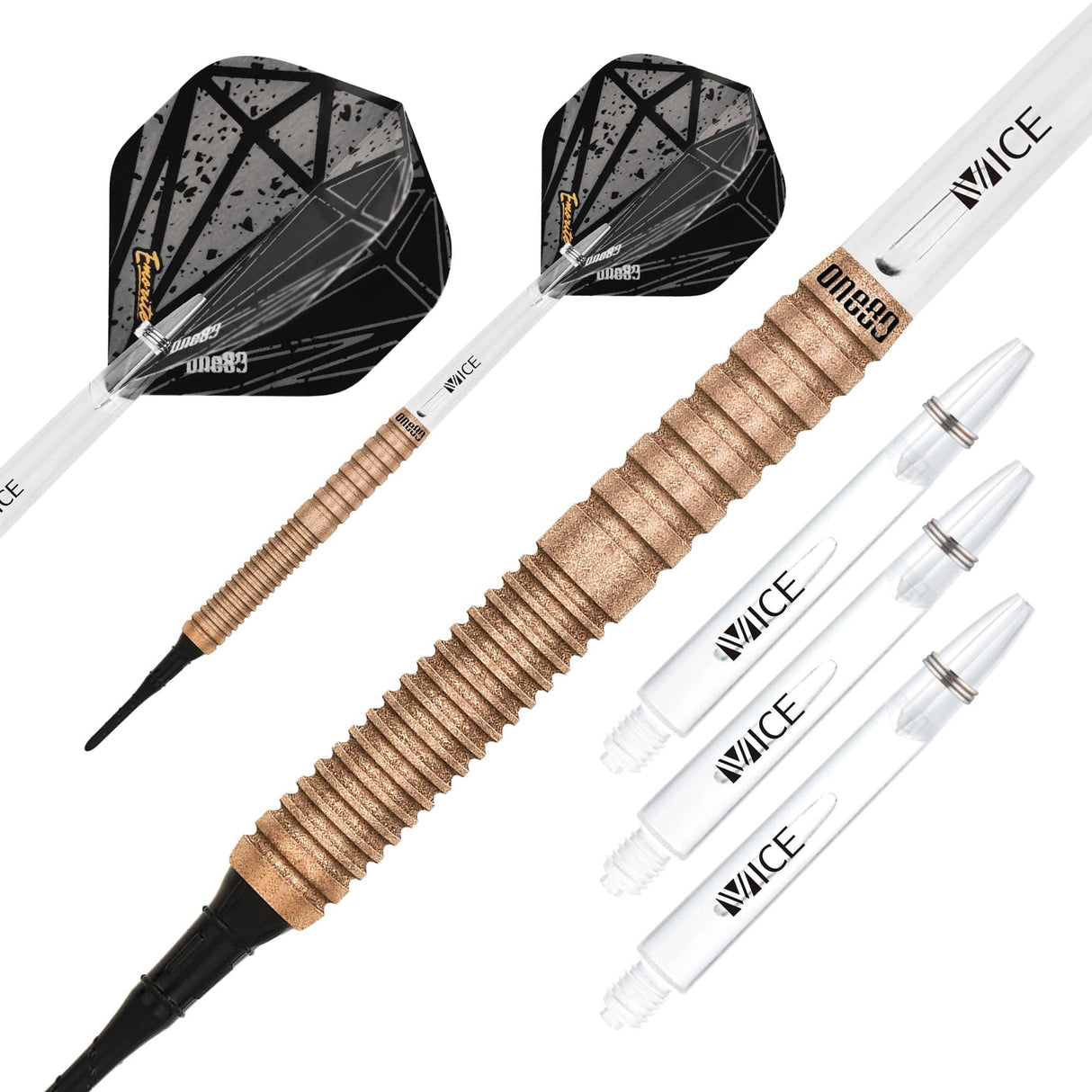 One80 Emorite 02 Darts - Soft Tip - 90% Tungsten - Rose Gold 20g