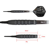 One80 Emorite 04 Darts - Soft Tip - 90% Tungsten - Black 20g