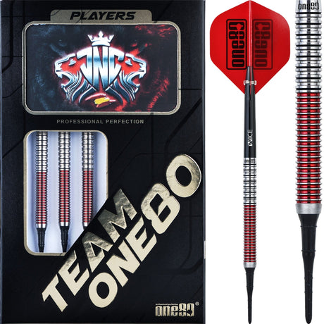 One80 Jaime Nuñez Cortes Darts - Soft Tip - JNC - Signature Darts - Electric Red 19g