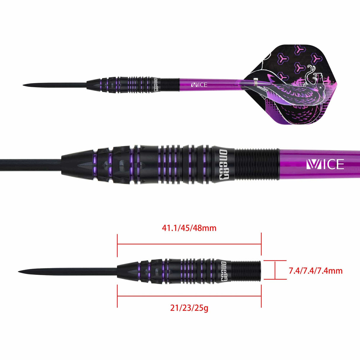 One80 Jelle Klaasen VHD Darts - Steel Tip - The Cobra - Black